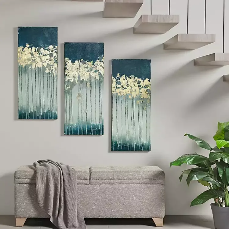 Canvas Art-Kirklands Home Gold Midnight Forest Canvas Art Prints, Set of 3