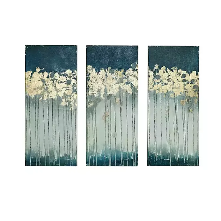 Canvas Art-Kirklands Home Gold Midnight Forest Canvas Art Prints, Set of 3