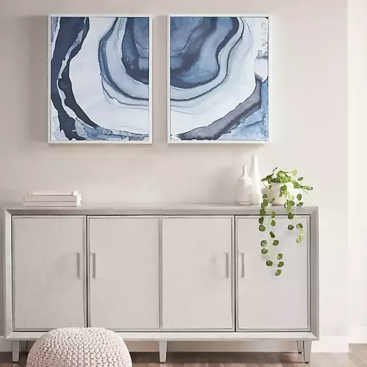 Canvas Art-Kirklands Home Ethereal Framed Canvas Art Print, Set of 2 Blue