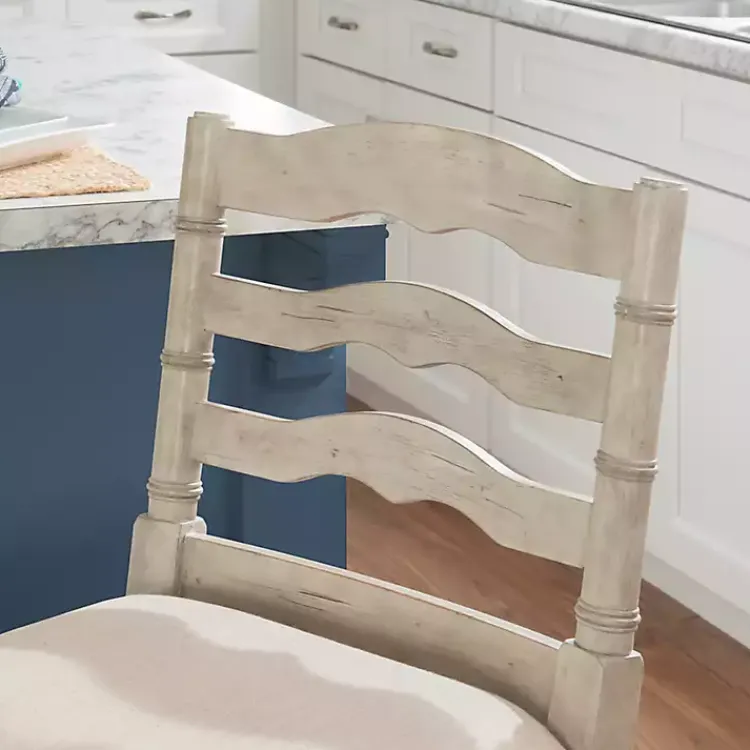 Bar Stools & Counter Height Stools-Kirklands Home Melvin Distressed wash Bar Stool White