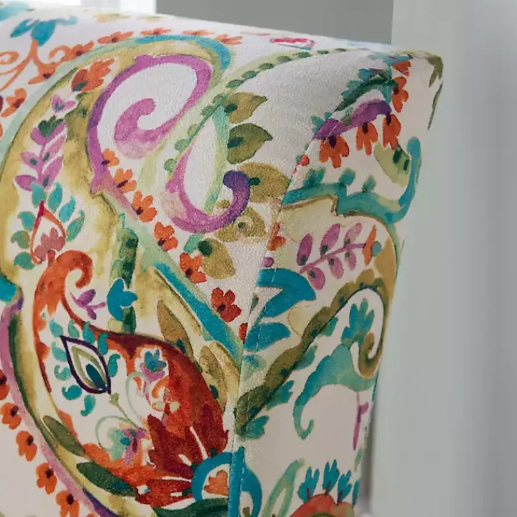 Accent Chairs-Kirklands Home Hailey Bright Paisley Curved Back Slipper Chair Multi