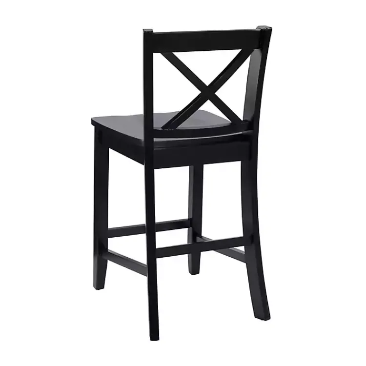 Bar Stools & Counter Height Stools-Kirklands Home Carter X-Back Counter Stool Black
