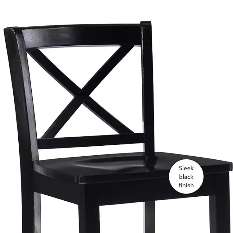Bar Stools & Counter Height Stools-Kirklands Home Carter X-Back Counter Stool Black