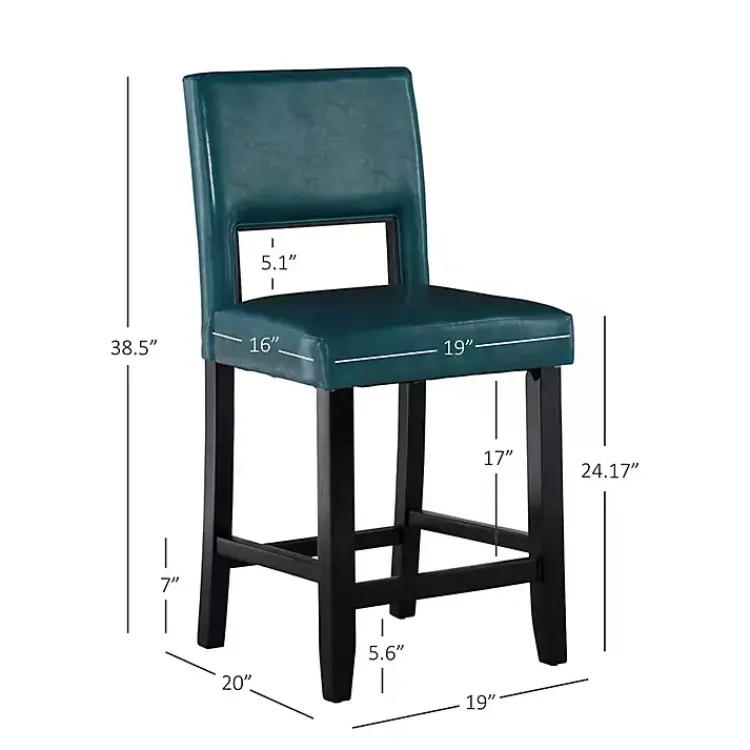 Bar Stools & Counter Height Stools-Kirklands Home Blakely Seat Counter Stool with Black Base Blue