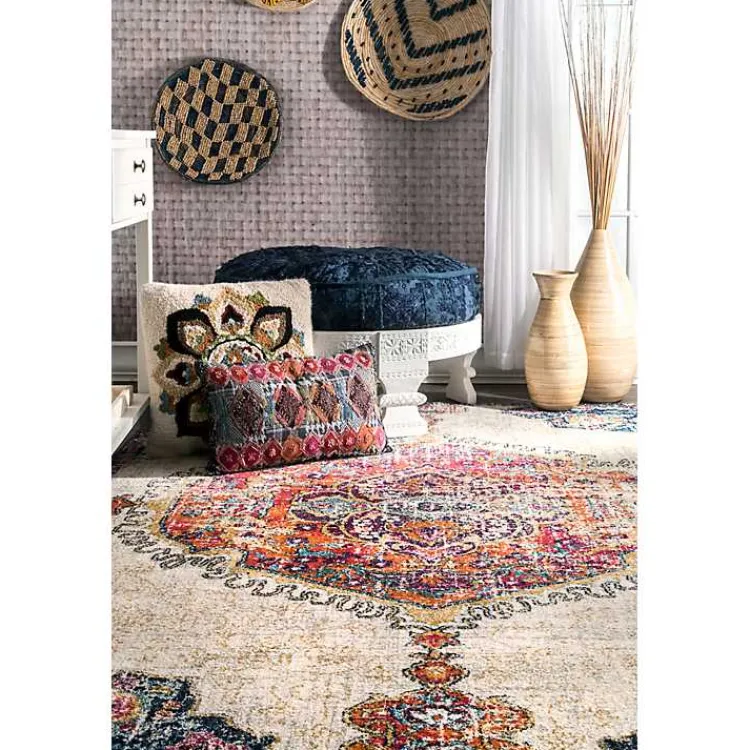 Area Rugs-Kirklands Home Mara Vintage Medallion Area Rug, 5x8 Multi