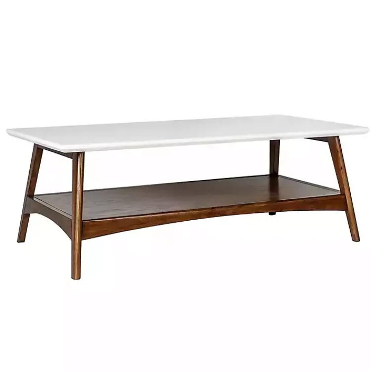 Coffee Tables-Kirklands Home Two-Tone Ava Mid-Century Modern Coffee Table White