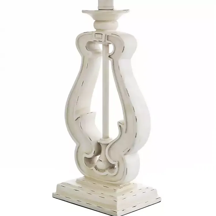 Table Lamps-Kirklands Home Distressed French Farmhouse Table Lamp White
