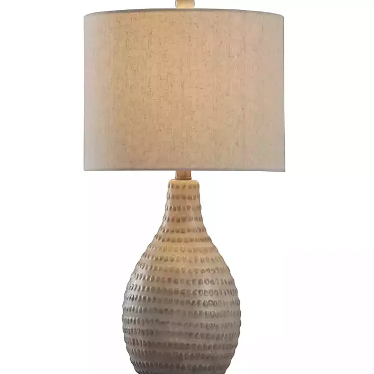 Table Lamps-Kirklands Home Earth Tone Oak Table Lamp Gray