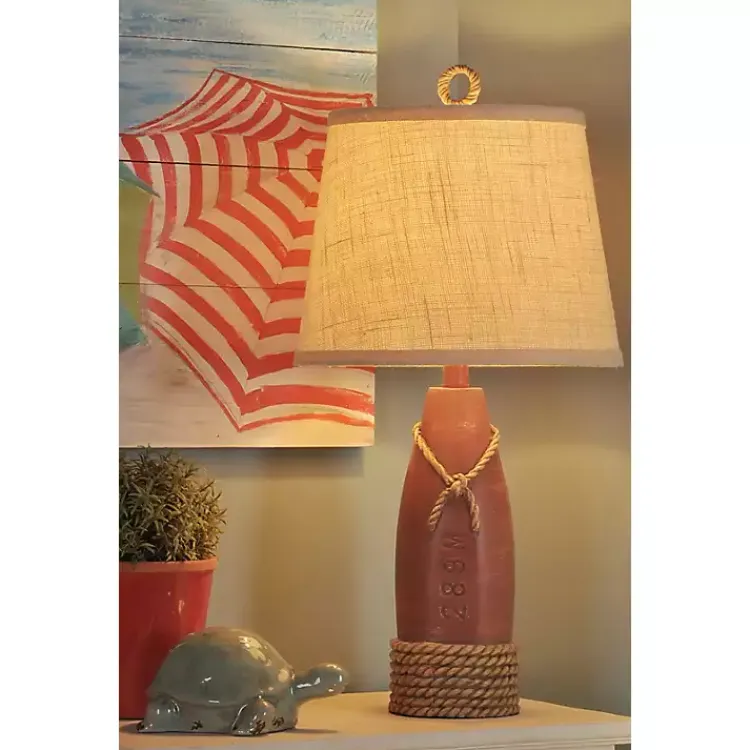 Table Lamps-Kirklands Home Nantucket Red Buoy Table Lamp Tan