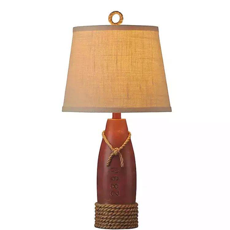 Table Lamps-Kirklands Home Nantucket Red Buoy Table Lamp Tan