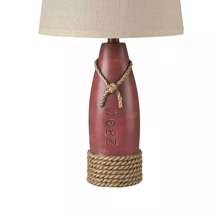 Table Lamps-Kirklands Home Nantucket Red Buoy Table Lamp Tan