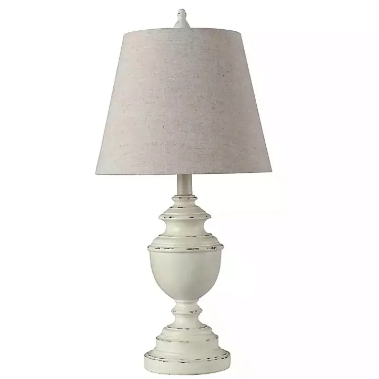 Table Lamps-Kirklands Home White Farmhouse Accent Table Lamp Tan