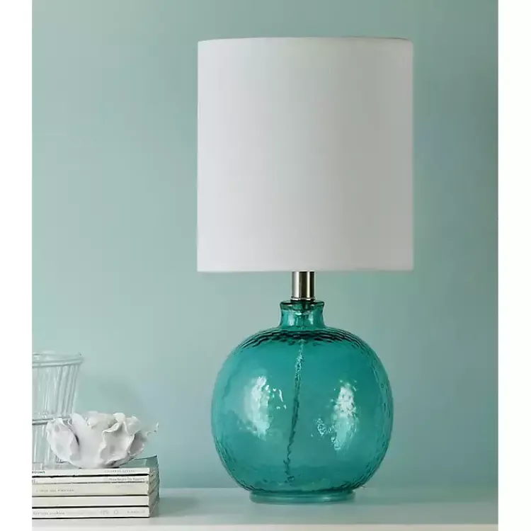 Table Lamps-Kirklands Home Cerulean Tinted Glass Jug Table Lamp White