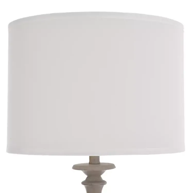 Floor Lamps-Kirklands Home Gray Traditional Spindle Floor Lamp White