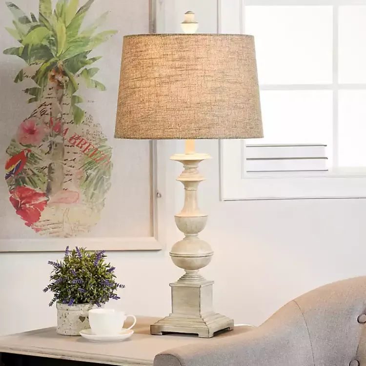 Table Lamps-Kirklands Home Natural Traditional Farmhouse Table Lamp Tan