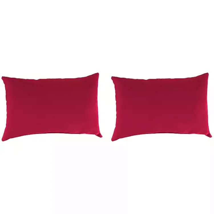 Outdoor Cushions & Pillows-Kirklands Home Pompei Outdoor Lumbar Pillows, Set of 2 Red