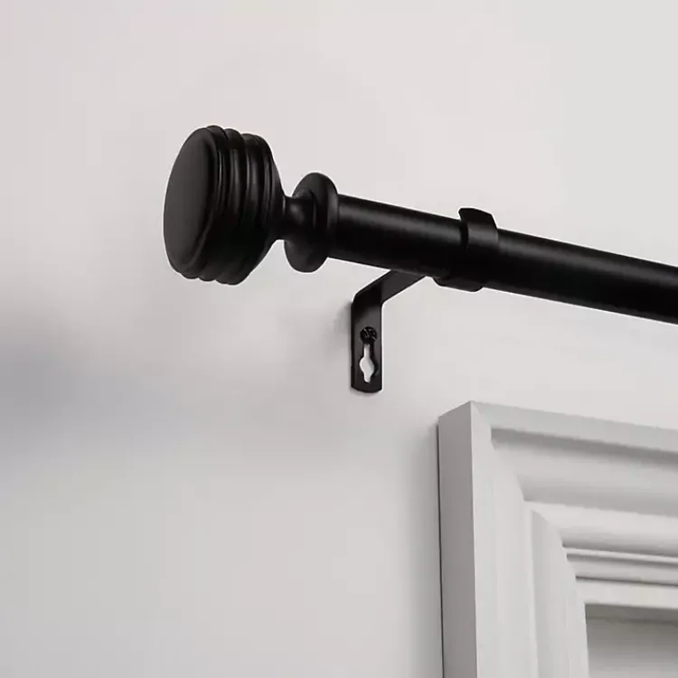 Curtain Rods & Hardware-Kirklands Home Matte Duke Curtain Rod, 120 in. Black