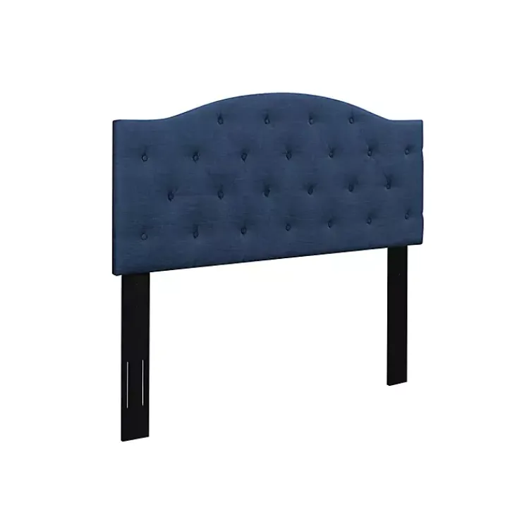 Beds & Headboards-Kirklands Home Navy Bryne Button Tufted Full/Queen Headboard Blue