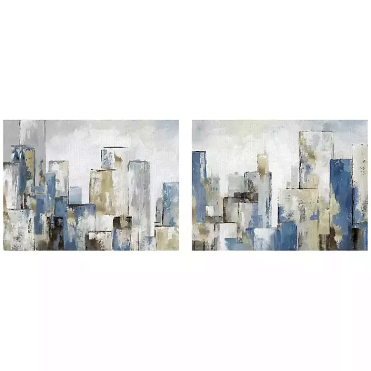 Canvas Art-Kirklands Home Blue City Canvas Art Prints, Set of 2