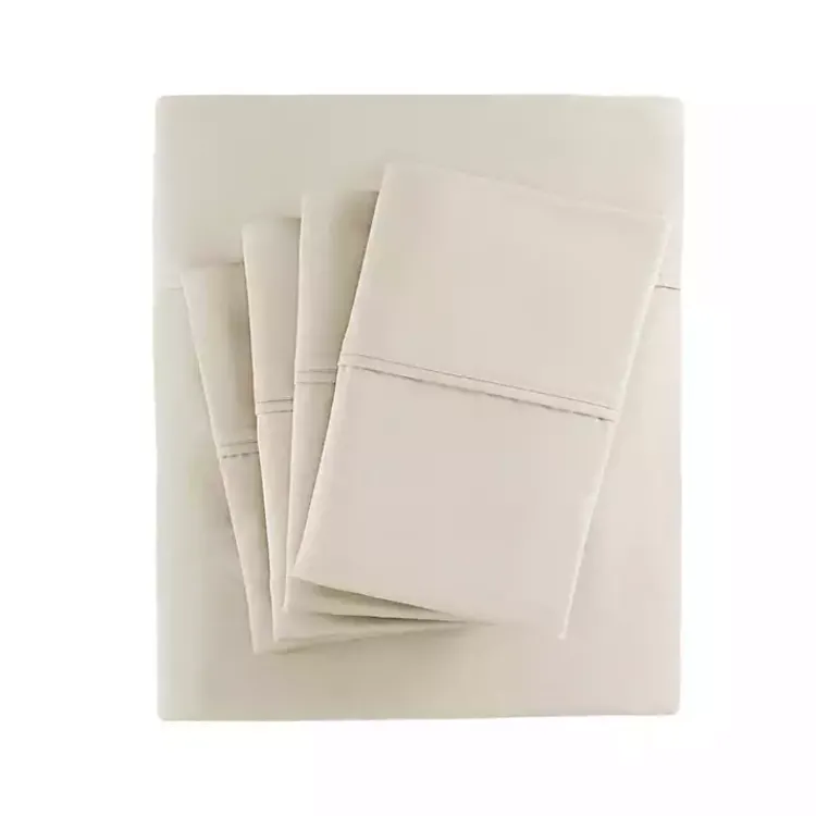 Bed Sheets-Kirklands Home Cotton Blend Sateen 6-pc. King Sheet Set Ivory