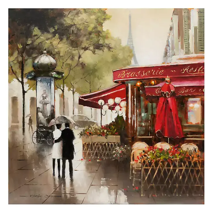 Canvas Art-Kirklands Home Paris in the Rain Giclee Canvas Art Print Multi