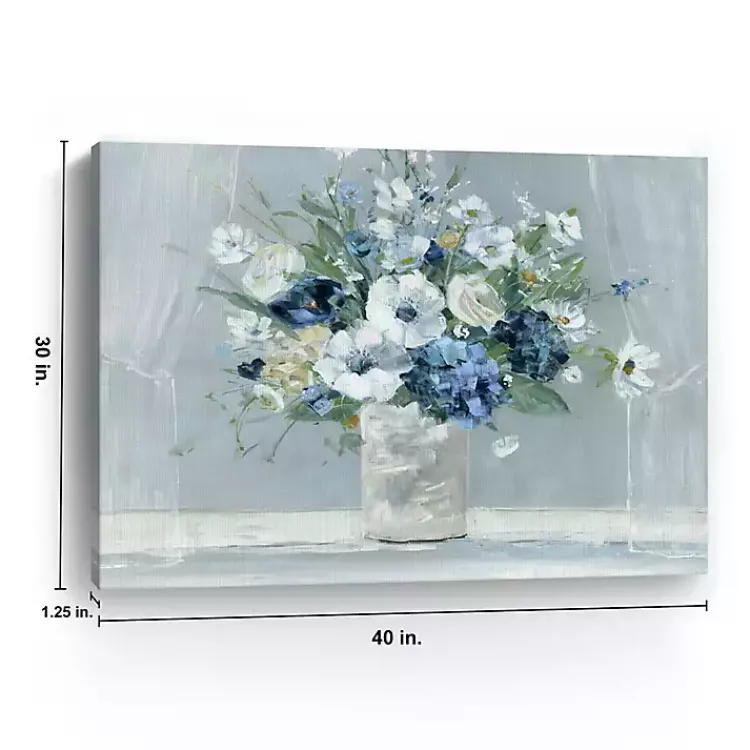 Canvas Art-Kirklands Home Blue Be Happy Giclee Canvas Art Print Multi