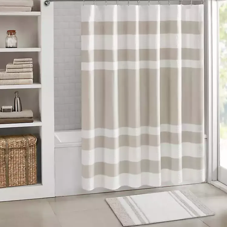 Bathroom Rugs-Kirklands Home Stripe Reversible Bath Mat, 30 in. Brown