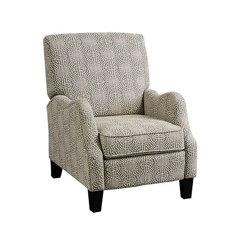 Accent Chairs-Kirklands Home Beige Pattern Liam Push-Back Recliner