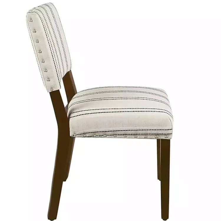 Dining Chairs-Kirklands Home Black and Striped Dining Chairs, Set of 2 White