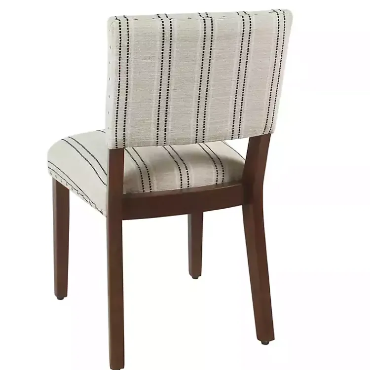 Dining Chairs-Kirklands Home Black and Striped Dining Chairs, Set of 2 White