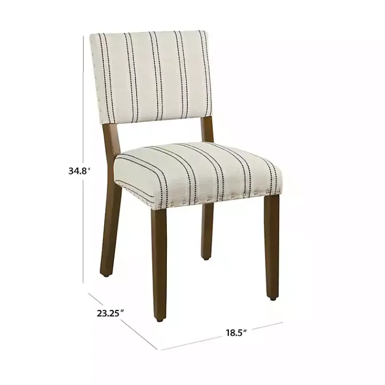 Dining Chairs-Kirklands Home Black and Striped Dining Chairs, Set of 2 White