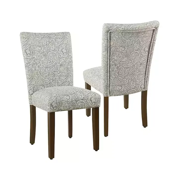 Dining Chairs-Kirklands Home Floral Parsons Dining Chairs, Set of 2 Gray