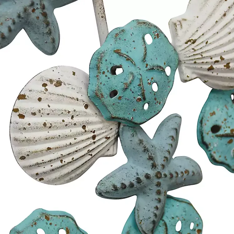 Wall Plaques-Kirklands Home Coastal Metal Wall Sculpture Blue