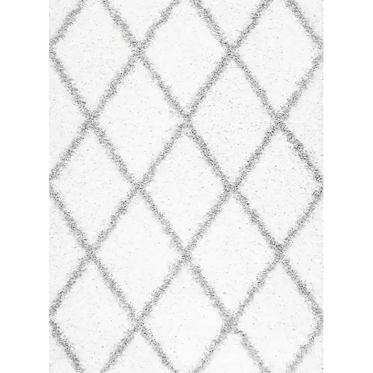 Area Rugs-Kirklands Home Shanna Diamond Area Rug, 5x7 White