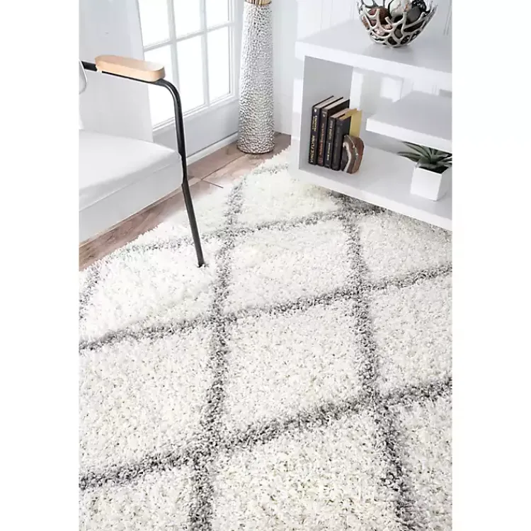 Area Rugs-Kirklands Home Shanna Diamond Area Rug, 5x7 White