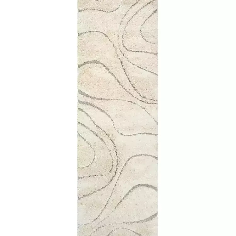 Area Rugs-Kirklands Home Swirl Carolyn Runner Ivory
