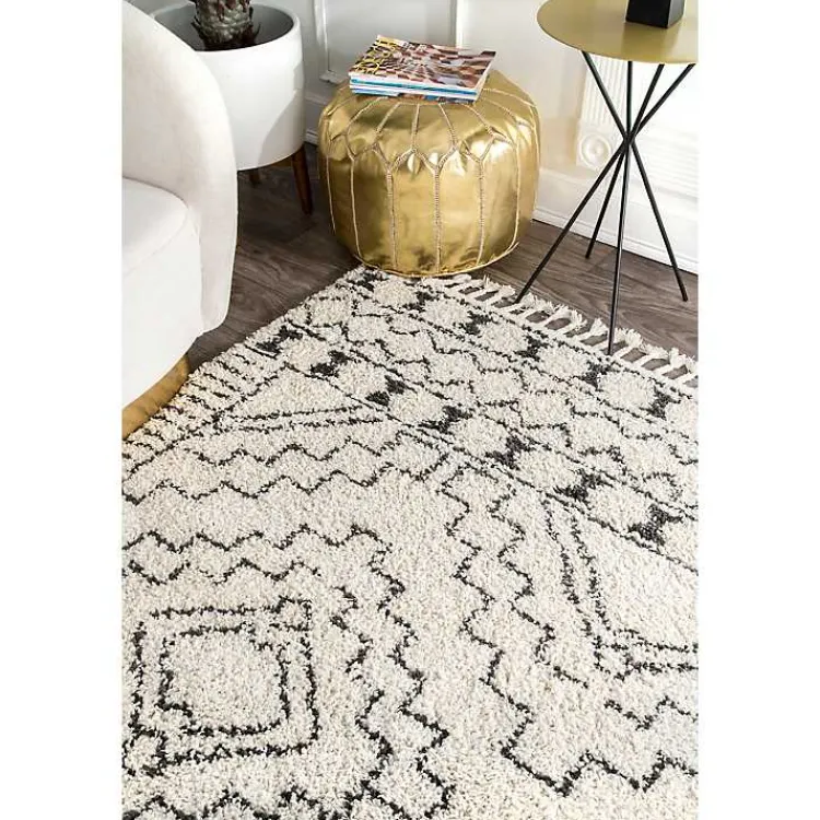 Area Rugs-Kirklands Home Vailiki Moroccan Tribal Tassel Area Rug, 5x7