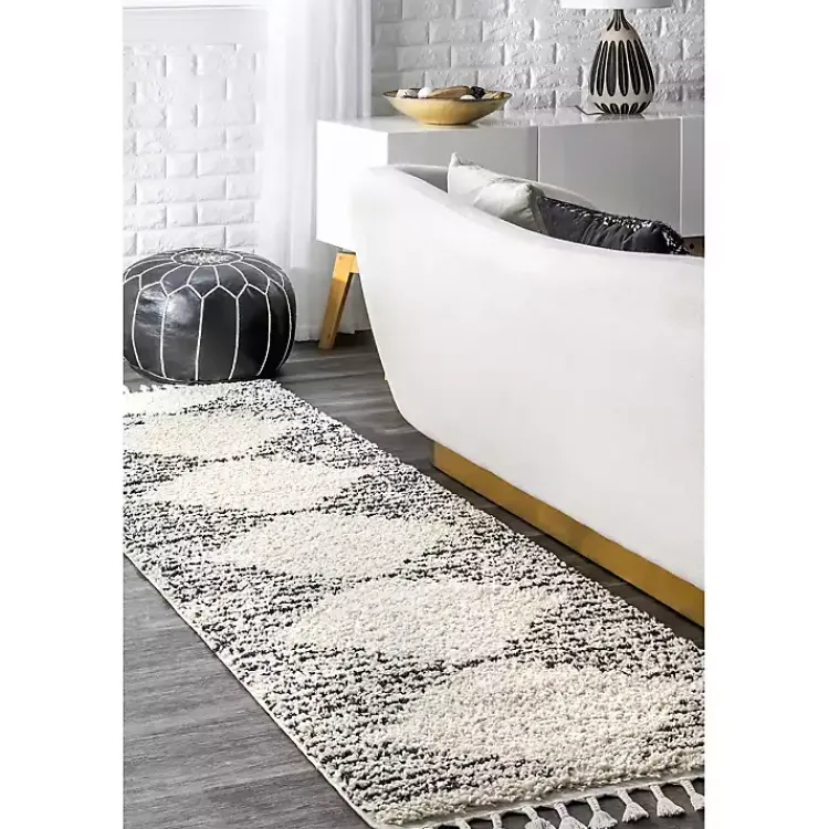 Accent Rugs-Kirklands Home Bria Moroccan Diamond Tassel Runner