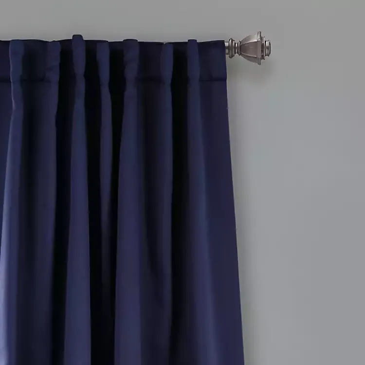 Curtains & Drapes-Kirklands Home Navy Back Tab Blackout Curtain Panel Set, 63 in. Blue
