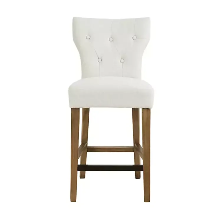 Bar Stools & Counter Height Stools-Kirklands Home Ivory Harrison Tufted Counter Stool White