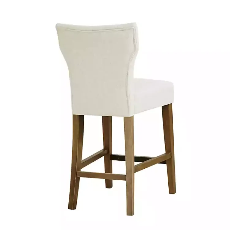 Bar Stools & Counter Height Stools-Kirklands Home Ivory Harrison Tufted Counter Stool White