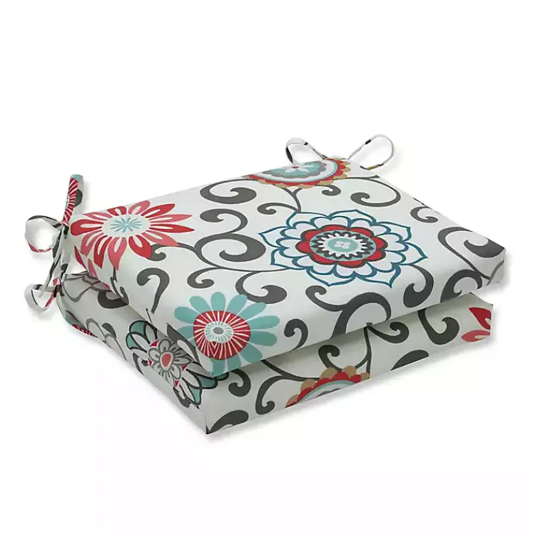 Outdoor Cushions & Pillows-Kirklands Home Peachtini Pom Pom Play Seat Cushions, Set of 2