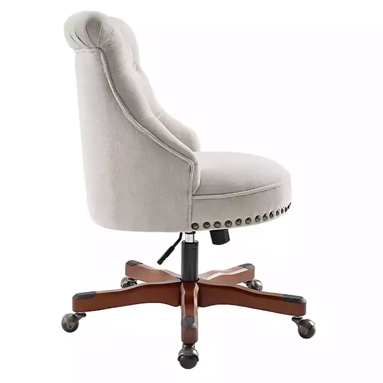 Office Furniture-Kirklands Home Natural Miller Tufted Office Chair Tan