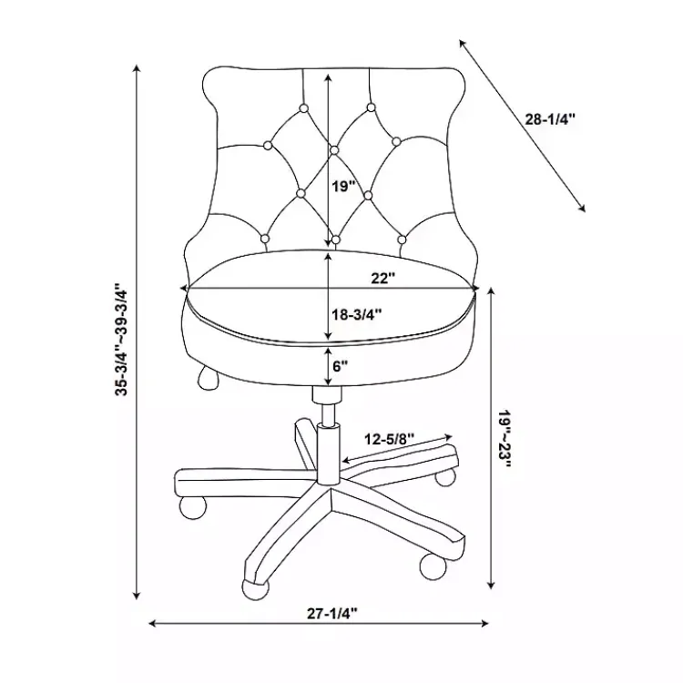 Office Furniture-Kirklands Home Natural Miller Tufted Office Chair Tan