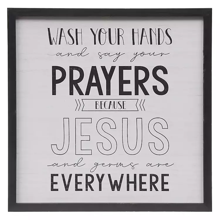 Wall Quotes & Signs-Kirklands Home Black and White Jesus and Germs Plaque