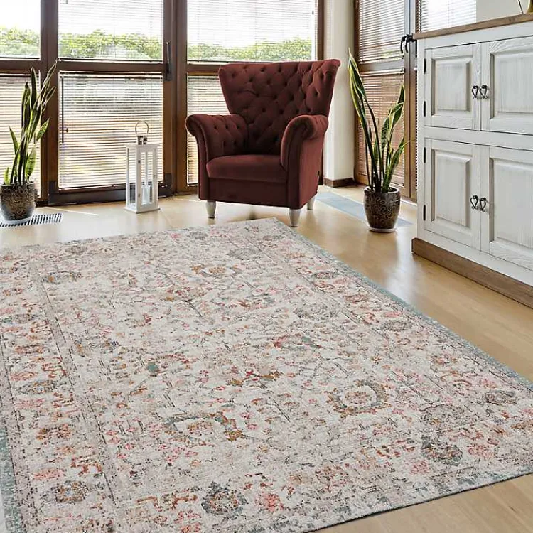 Outdoor Rugs-Kirklands Home Caramel Botanical Indoor/Outdoor Area Rug, 7x9