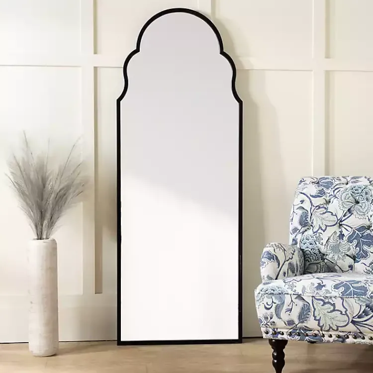 Full Length & Floor Mirrors-Kirklands Home Maria Metal Arch Full Length Mirror Black