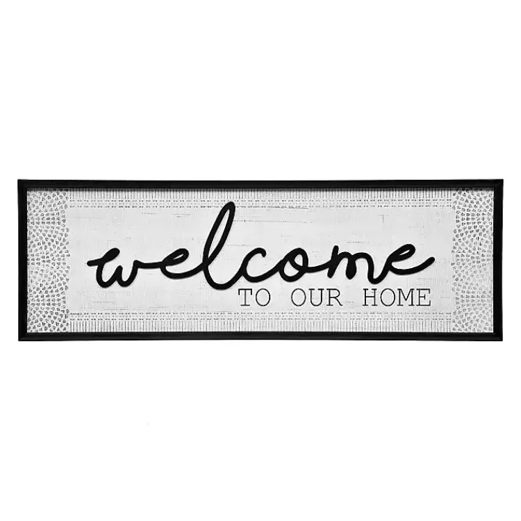 Wall Quotes & Signs-Kirklands Home Black and White Welcome to Our Home Framed Plaque