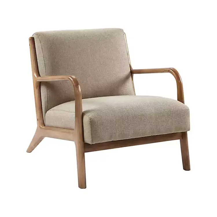 Accent Chairs-Kirklands Home Nolan Sand Mid-Century Accent Chair Tan
