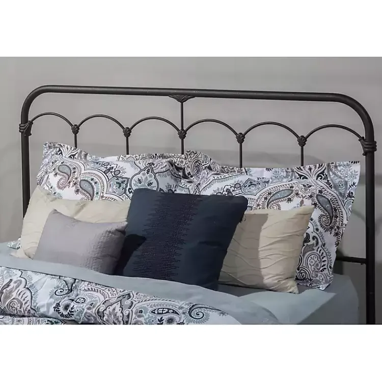 Beds & Headboards-Kirklands Home Scalloped Metal Josie King Headboard Black